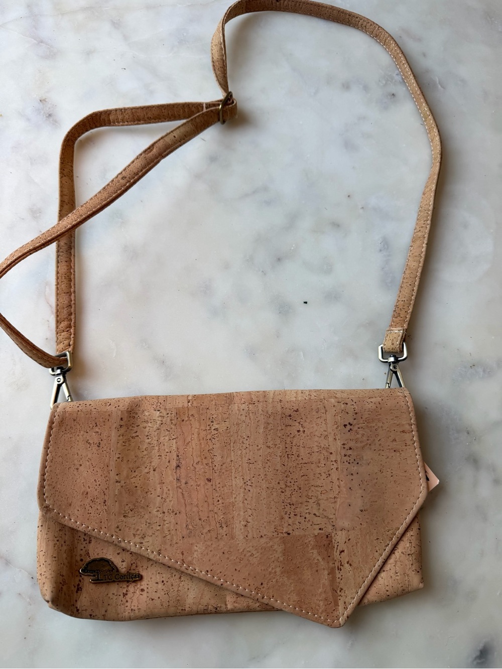 Cork Crossbody Bag in Light Tan
